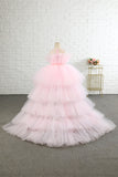 Pink High Low Flower Girl Dress