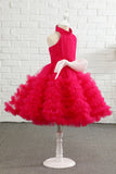 Fuchsia Halter Flower Girl Dress