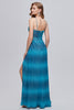 Load image into Gallery viewer, Blue Spaghetti Straps Formal Dress with Slit