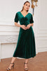 Load image into Gallery viewer, Green Velvet Party Dress