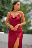 Mermaid Burgundy Long Prom Dress