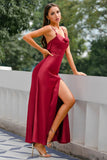 Mermaid Burgundy Long Prom Dress