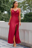 Mermaid Burgundy Long Prom Dress