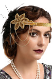 1920s Black Feather Beaded Headband