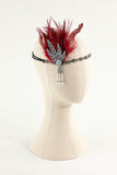 Black Beaded Feather 1920s Flapper Headband