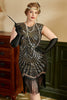 Load image into Gallery viewer, Golden Sequins Plus Size 1920s Dress with Fringes