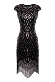 Burgundy Gatsby Glitter Fringe 1920s Dress