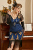 Load image into Gallery viewer, Blue Fringes Sequin Plus Size 1920s Dress