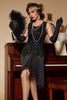 Load image into Gallery viewer, Black Sequined 1920s Flapper Dress
