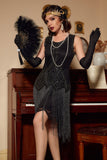 Black Sequined 1920s Flapper Dress