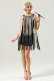 Round Neck Black Fringed 1920s Dress