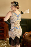 Sequin Royal Blue Plus Size 1920s Flapper Dress