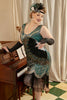 Load image into Gallery viewer, Plus Size 1920s Gatsby Sequin Fringed Apricot Flapper Dress