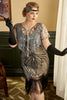 Load image into Gallery viewer, Plus Size 1920s Gatsby Sequin Fringed Apricot Flapper Dress