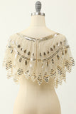 Black and Gold Sequin 1920s Cape