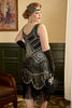 Load image into Gallery viewer, Black Sequins Fringes Plus Size 1920s Flapper Dress