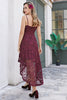 Load image into Gallery viewer, Straps Burgundy Lace Dress