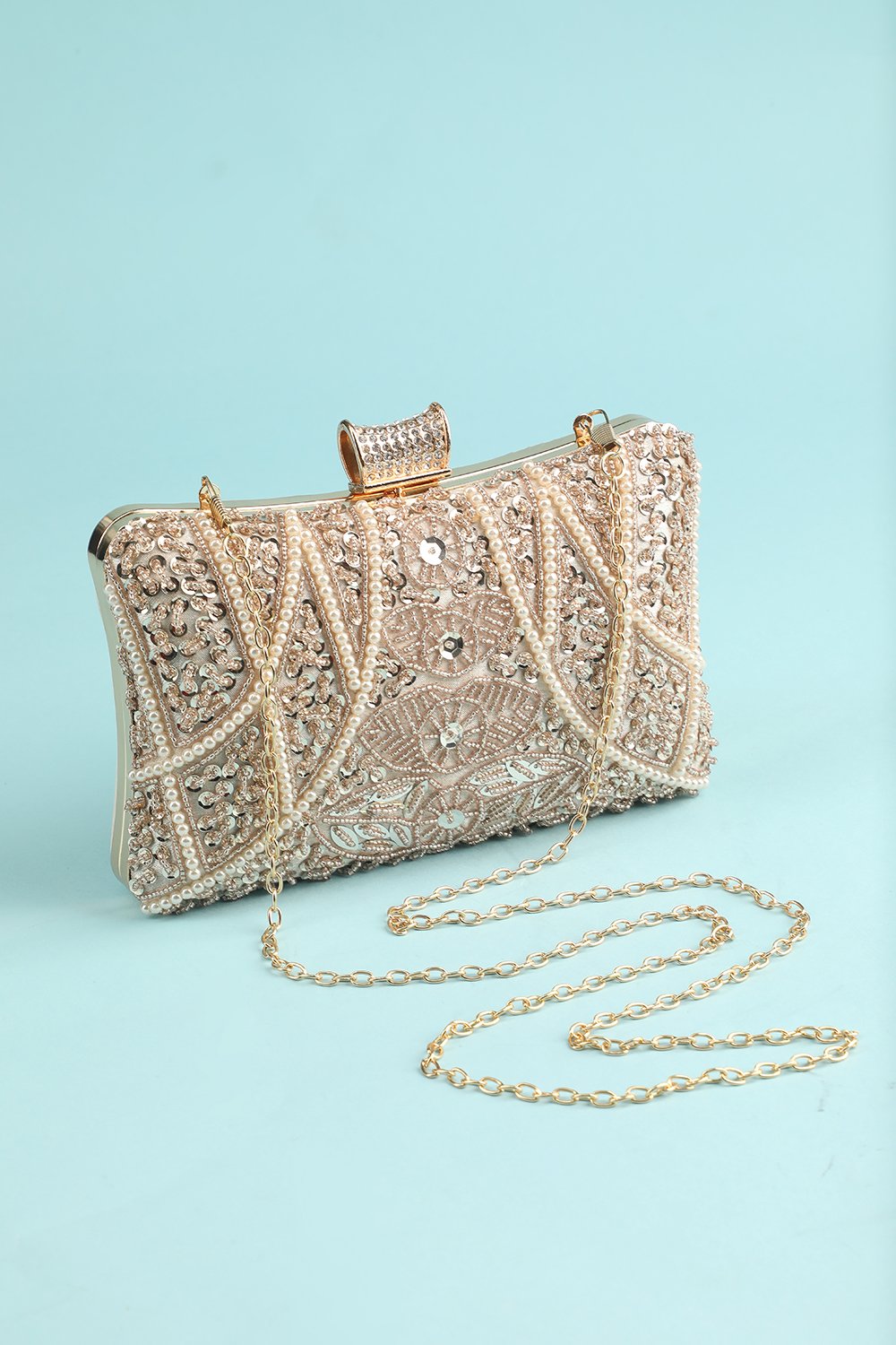 Reto Pearl Embroidery Handbag