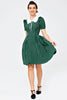 Load image into Gallery viewer, Retro Style Polka Dots Green Swing Dress