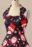 Retro Halter Christmas Party Dress