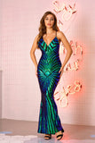 Black Mermaid Sequin Long Prom Dress