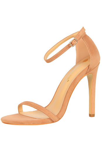 Apricot Strappy Stiletto Heels