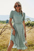 Load image into Gallery viewer, Green Chiffon Print Summer Dress