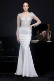 White Applique Prom Dress