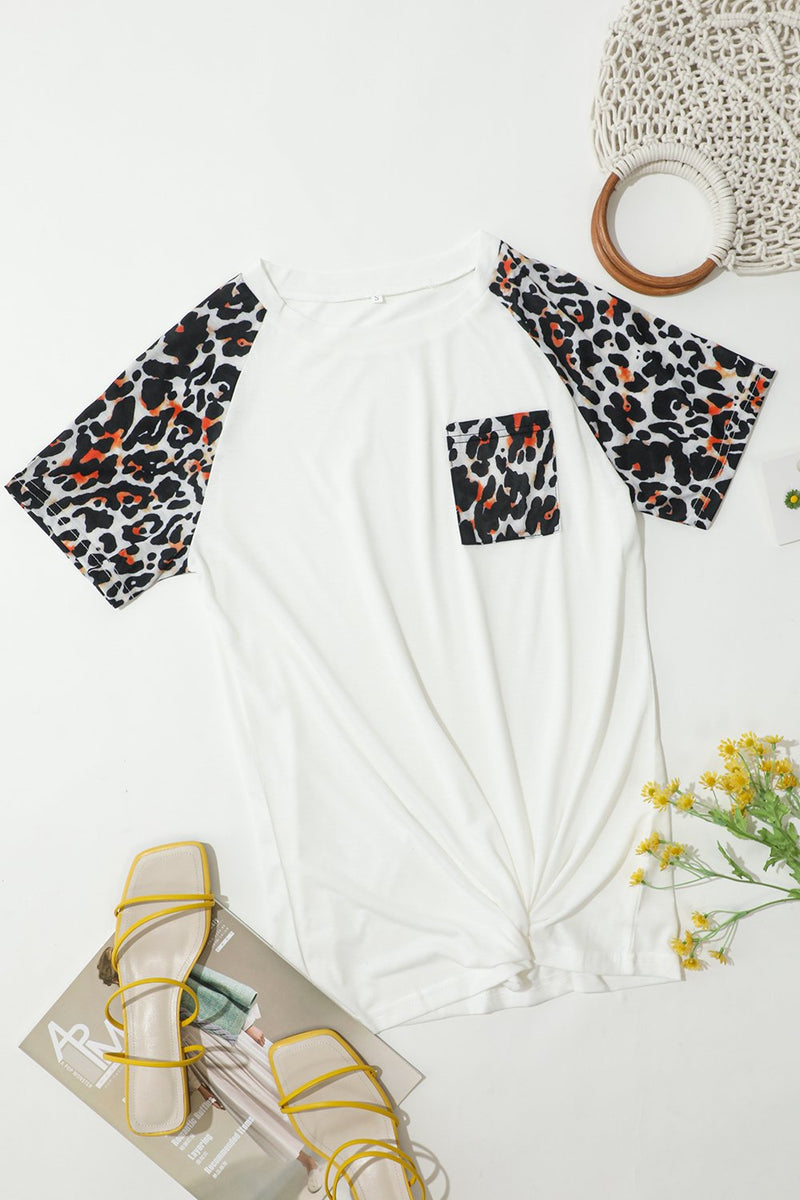 Load image into Gallery viewer, Round Neck Leopard Print T-Shirt