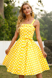 Yellow Polka Dots 1950s Sundress