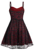 Load image into Gallery viewer, Burgundy Skull Lace Vintage Dress
