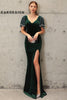 Load image into Gallery viewer, Dark Green Mermaid Velvet Evening Dress