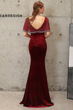 Dark Green Mermaid Velvet Evening Dress