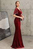 Dark Green Mermaid Velvet Evening Dress