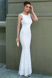 White Mermaid Formal Dress