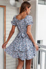 Load image into Gallery viewer, Blue Floral Summer Boho Dress