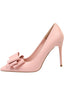 Load image into Gallery viewer, Pink Stiletto Pointy Heels with Bows