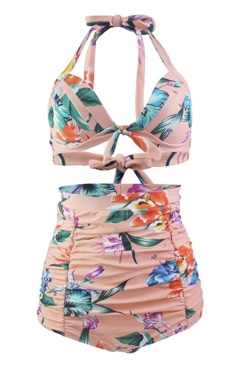 Load image into Gallery viewer, Print Halter High Waist Bikini Swimwear