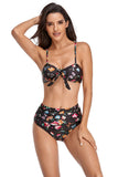 Printed Tie Knotted High Waist Bikini