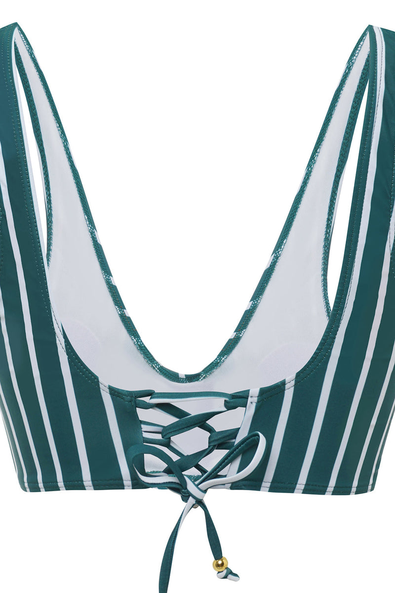 Load image into Gallery viewer, Green V-Neck Two Pieces Swimsuit
