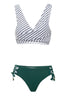 Load image into Gallery viewer, Green V-Neck Two Pieces Swimsuit