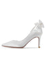 Load image into Gallery viewer, Satin Pumps Stiletto Heels with Bowknot