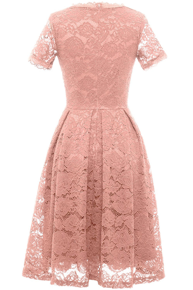 Load image into Gallery viewer, Blush Short Sleeves Lace Dress
