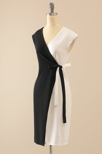 White & Black Bodycon Dress