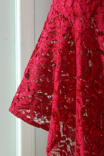 Red Mermaid Lace Dress