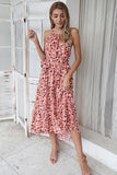 Pink Polka Dots Maxi Boho Dress