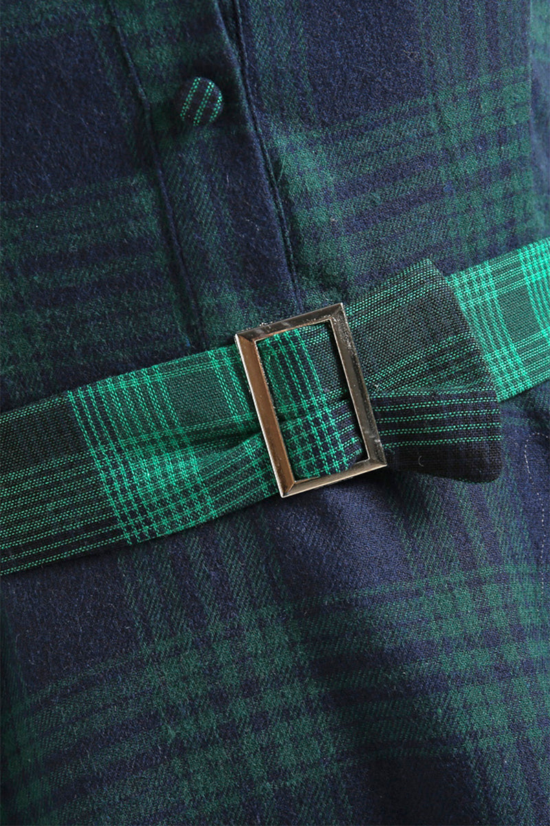 Load image into Gallery viewer, Green Plaid 1950s Dress