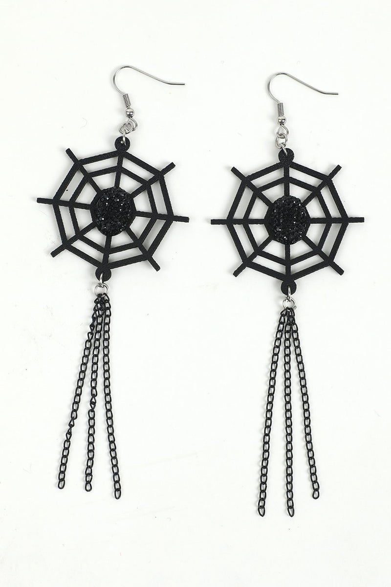 Load image into Gallery viewer, Halloween Spider Web Earrings