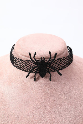 Black Halloween Spider Choker