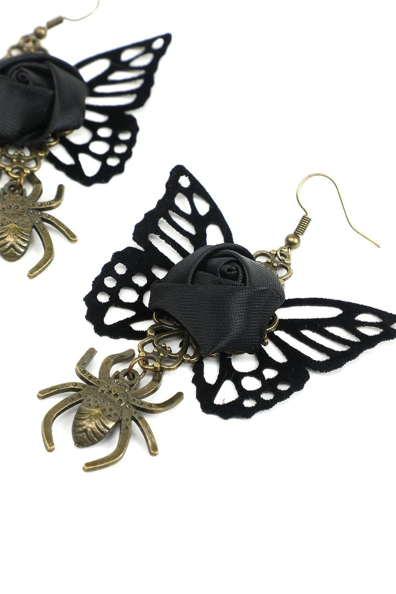 Load image into Gallery viewer, Halloween Spider Butterfly Earrings